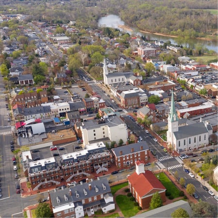 Aeriel view of township