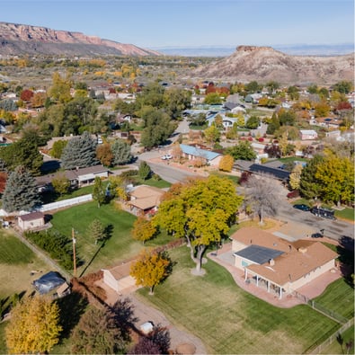 Houses with mountains in background in community with rental inspection program