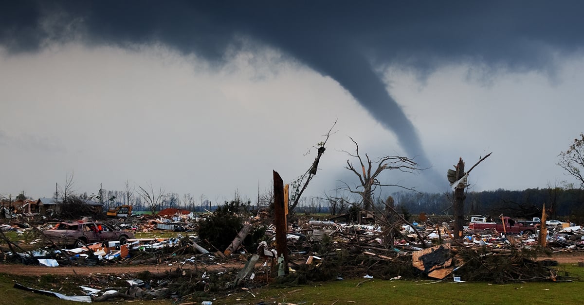 Tornado going through field