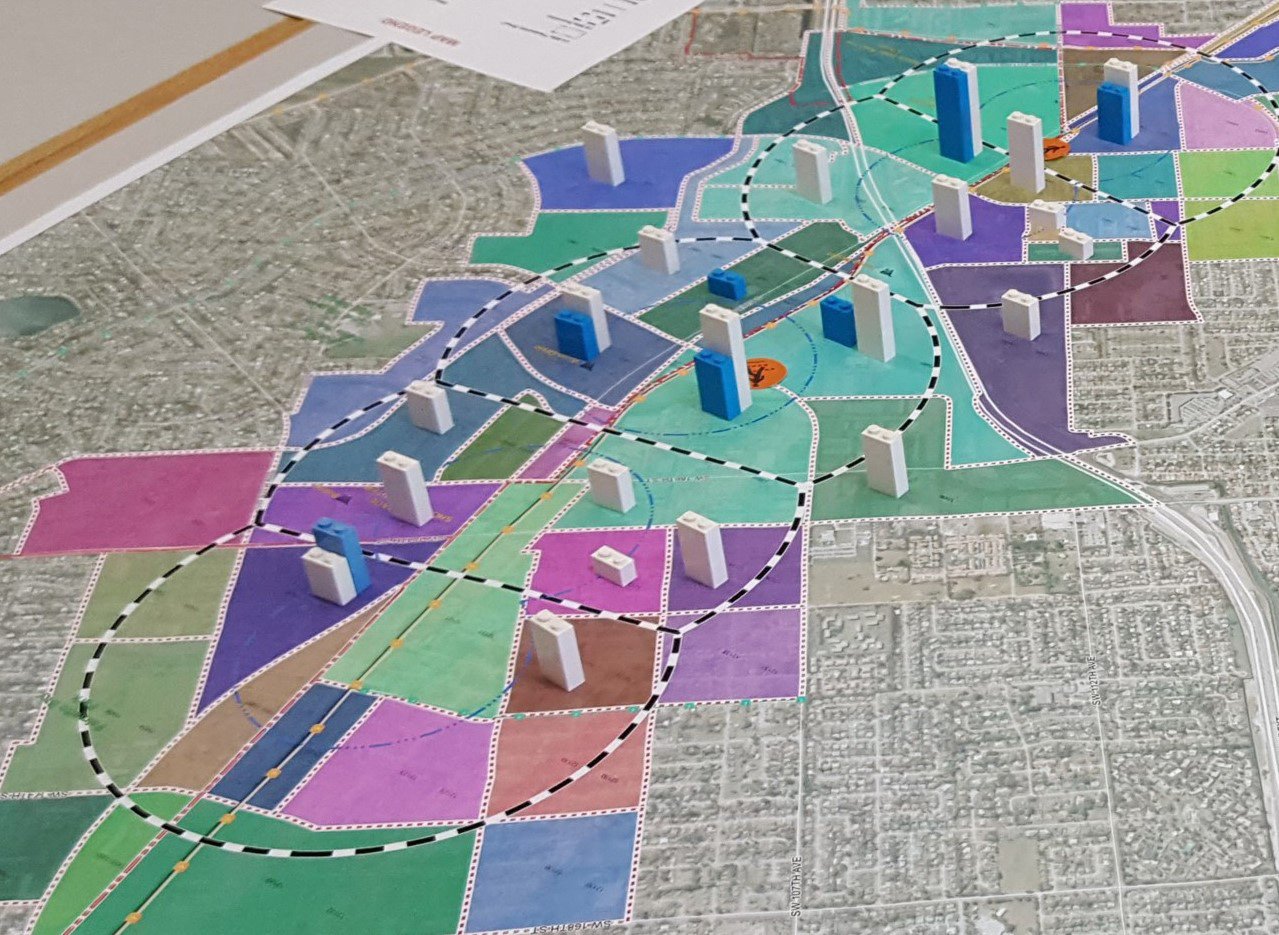 Miami Dade community map outline with color-coded locations