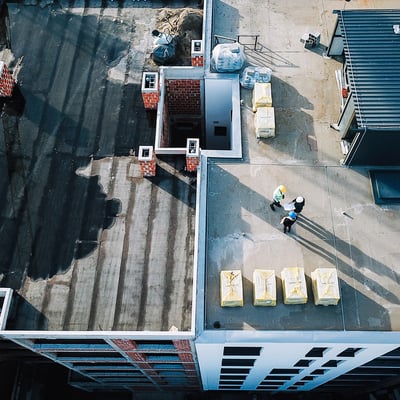Inspectors on top of building