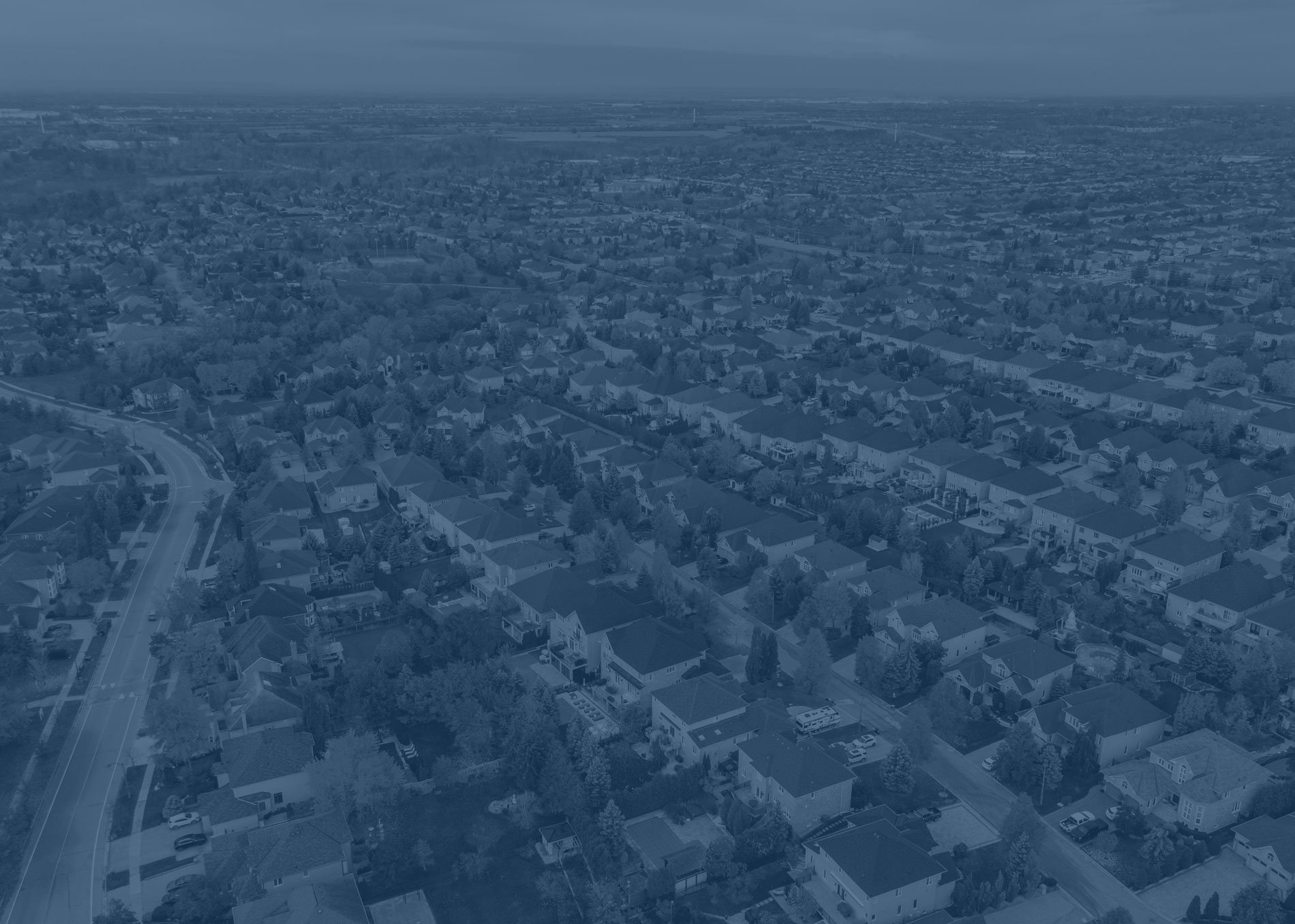 Aerial view of developed community