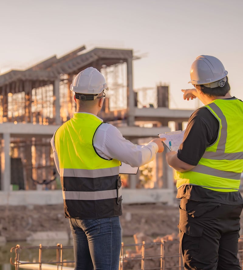 two men at construction site