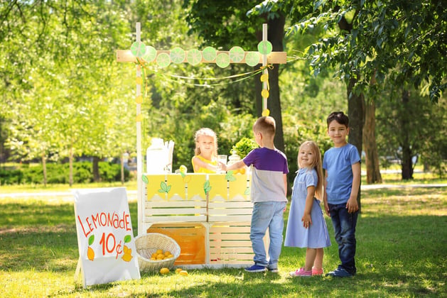 Kids at a lemonade stand