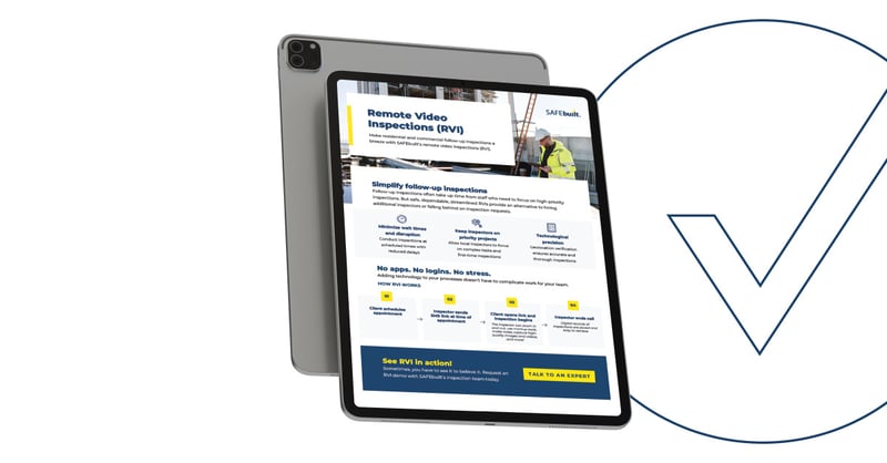 A mock-up of the SAFEbuilt remote virtual inspection one pager