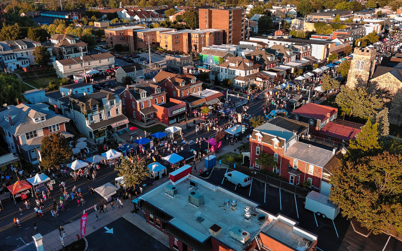 Busy downtown street
