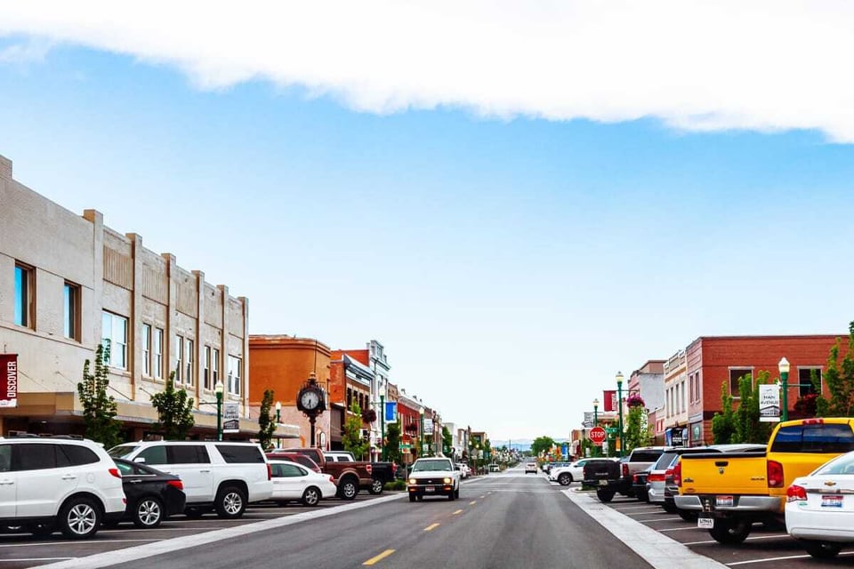 Busy downtown street