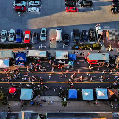 Busy downtown street