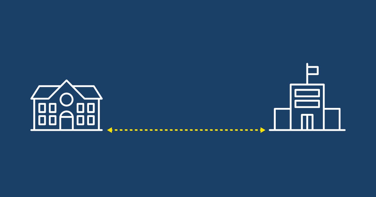 Visual concept of municipalities collaborating through shared contracts