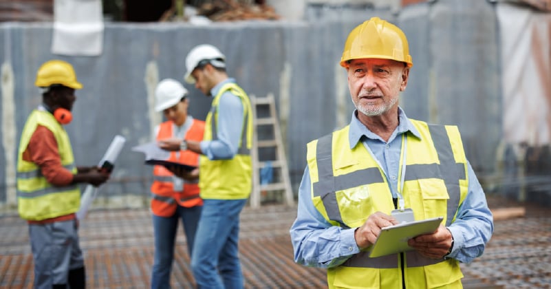 Construction manager on site. 