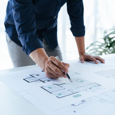 reviewing-a-technical-drawing-up-close