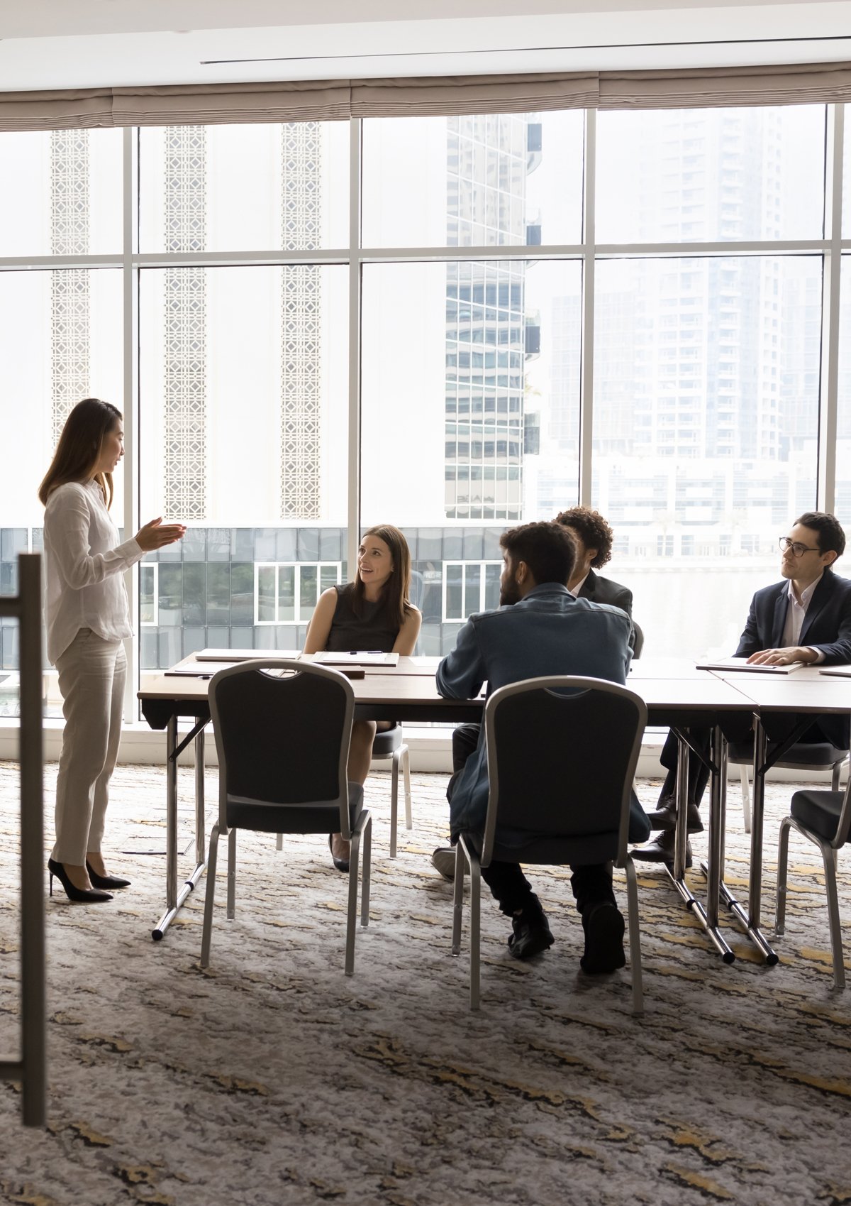 Team in office conference room